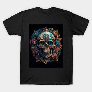 Skull & Roses (1) - Trippy Psychedelic Skulls T-Shirt